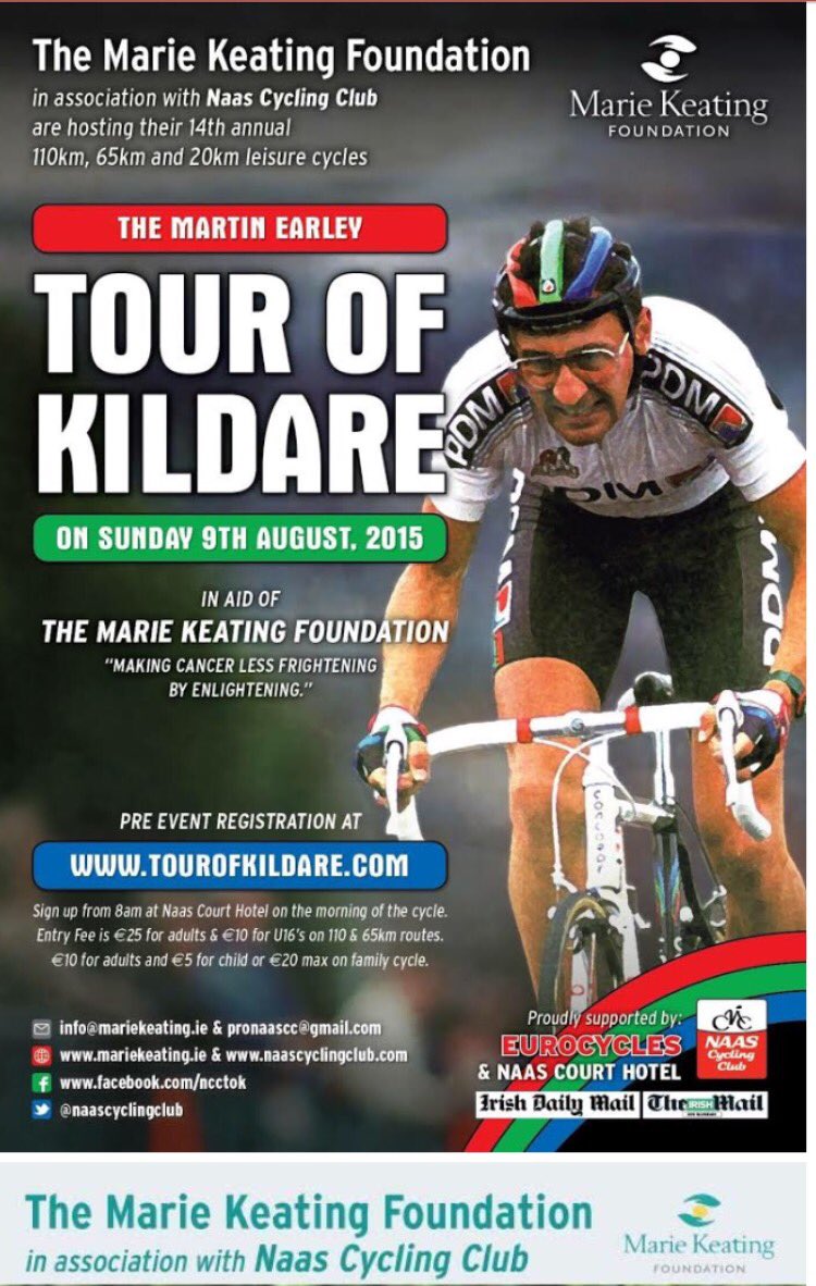Into our 16th Year of the Martin Earley <a href="/MarieKeating/">Marie Keating Foundation</a> <a href="/naascyclingclub/">Naas Cycling Club</a> Tour of Kildare 
Some past posters designed by <a href="/LanceCon/">LANCECON</a>