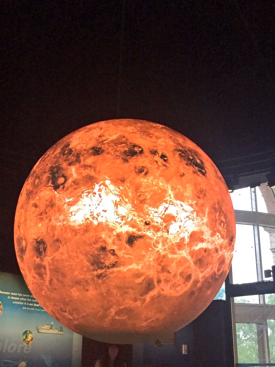 SmithsonianScie's tweet photo. @NOAA 's Science on a Sphere technology allowed teachers to experience 3D images of earth's climate- and other planets! #sseats17 https://t.co/skXWfPLH3K