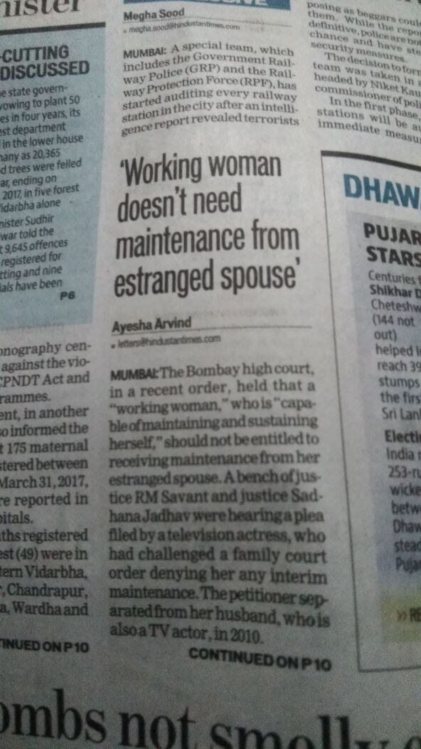 Misandry_Kills's tweet photo. Wht necessitatd #Lawmakers 2 add clause "Unable 2 maintain herself" in #125CrPC way back in 1973 ?
Is dis 👆 tkn cr in #TrialCourts ??🤔
@dna https://t.co/9mRPYeMsDh
