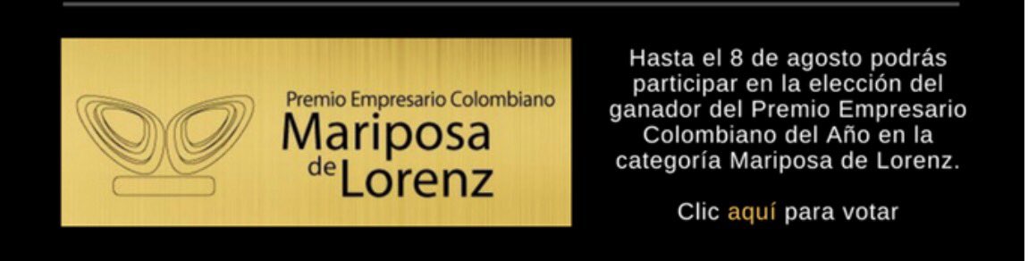 VecolColombia's tweet photo. ¡Estamos dentro de los 4 finalistas al Premio Mariposa de Lorenz! Ingresa a https://t.co/zUJeL85ITo y vota en las casillas TA por #VECOL ❗️ https://t.co/6SYm39eZ5n