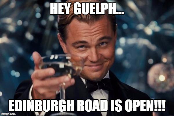 cityofguelph's tweet photo. #ICYMI the Edinburgh Road bridge over the Speed River has reopened ahead of schedule! Thanks for your patience. Happy travels #Guelph. https://t.co/8MGubYhXnx