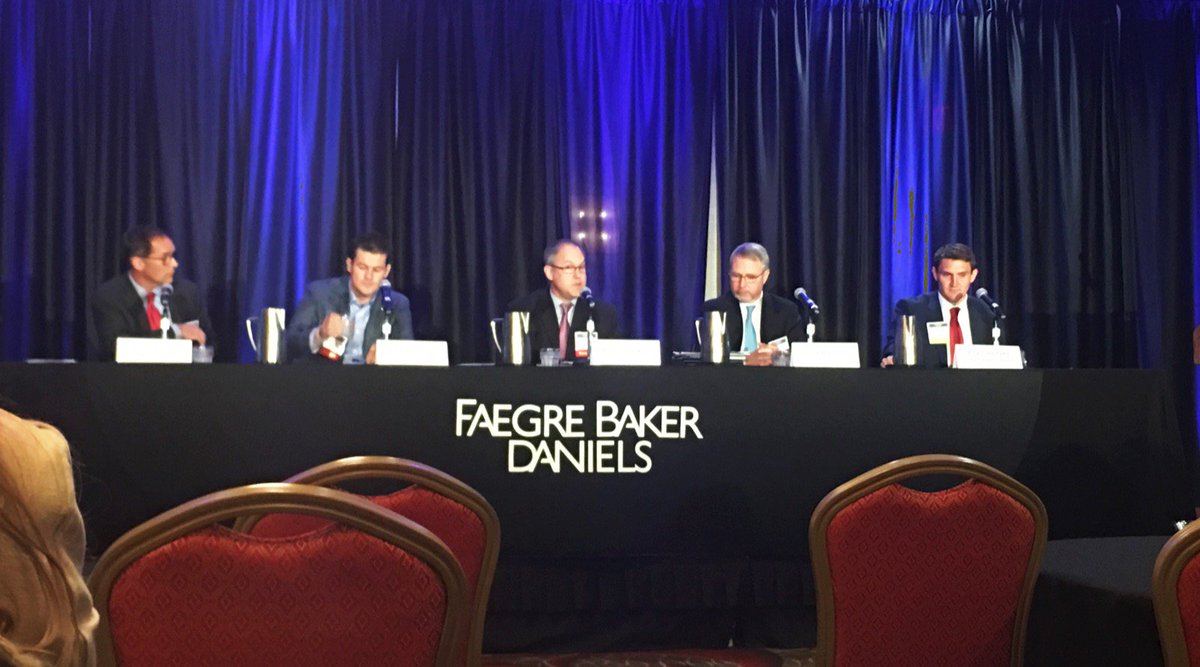 Bridgepoint_ib's tweet photo. Managing Principal Paul Galloway is sitting front and center for the Market Update at the @FaegreBD M&A conference #MAConf17 https://t.co/YAgif78Qvo