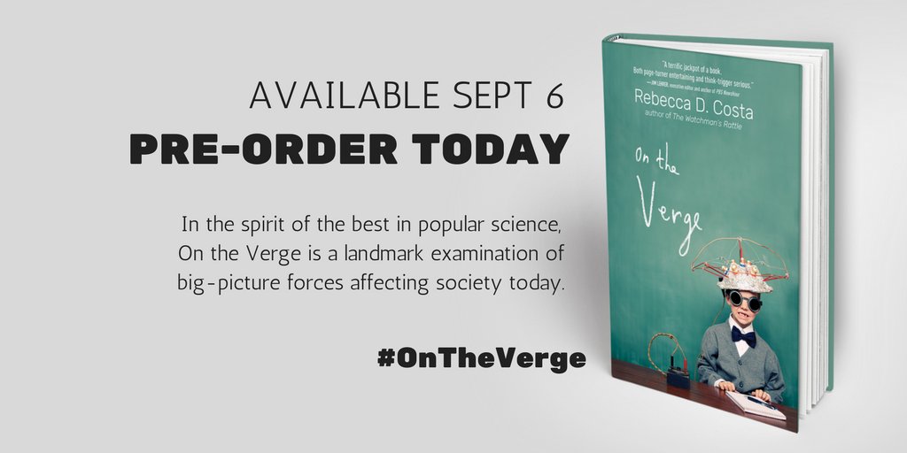 rebeccacosta's tweet image. #OnTheVerge is the story of manipulating outcomes before the fact, and preempting failure. amzn.to/2voYGhl #Foreknowledge