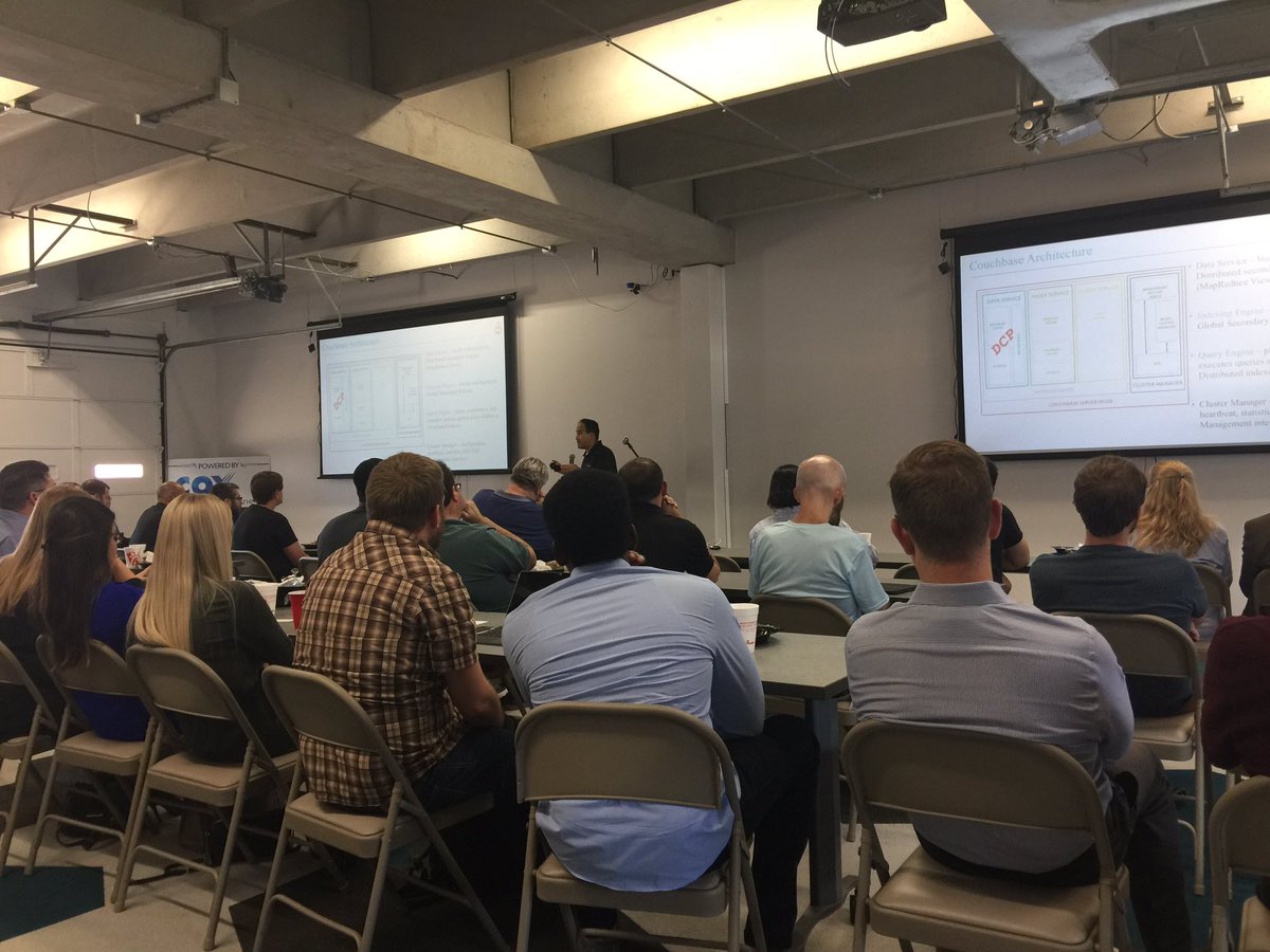 matthewreily's tweet image. Packed house at @okcdata today.  Was it the topic of @couchbase or the @ChickfilA?