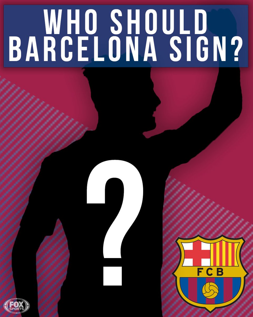 FOXSoccer's tweet photo. Neymar is gone and Barcelona have A LOT of money available. 

Who should they sign? 🤔 https://t.co/bYZpekJ3Hy