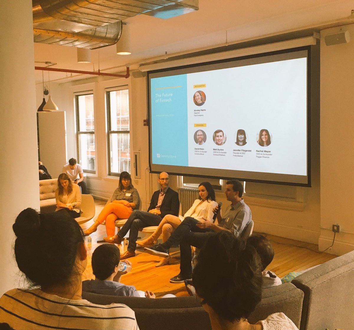 anvrrreal's tweet photo. Great panel on the future of #fintech at @CommonBond #NYC with founders of @PolicyGenius Orchard Place &amp; @triggerfinance 💰💰 https://t.co/sRJcteqQyc