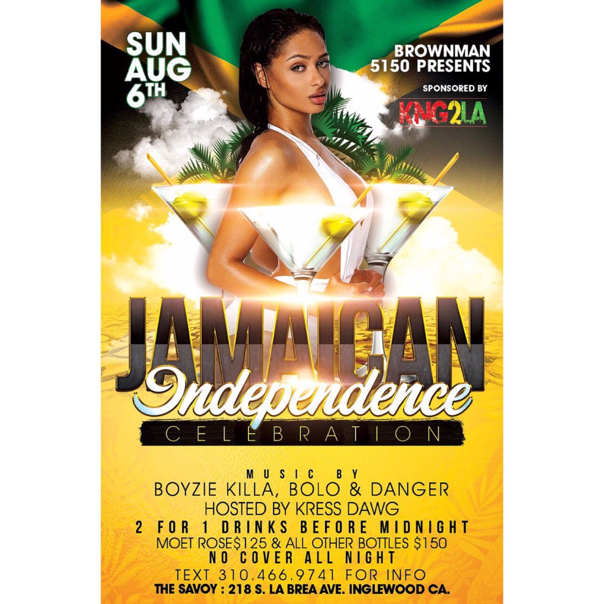 deejaydanger413's tweet photo. Jamaica independence celebration inside @Savoyinglewood  .......... Come thru https://t.co/enfoSoPnOY