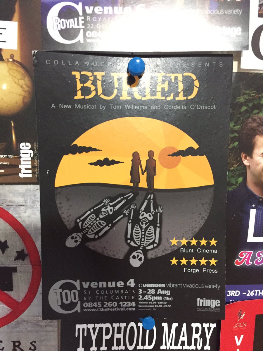 OTPProductions's tweet image. Typhoid Mary cast went to Buried this afternoon! Really good show with strong ensemble work and beautiful music! @CollaVoceShef #EdFringe17
