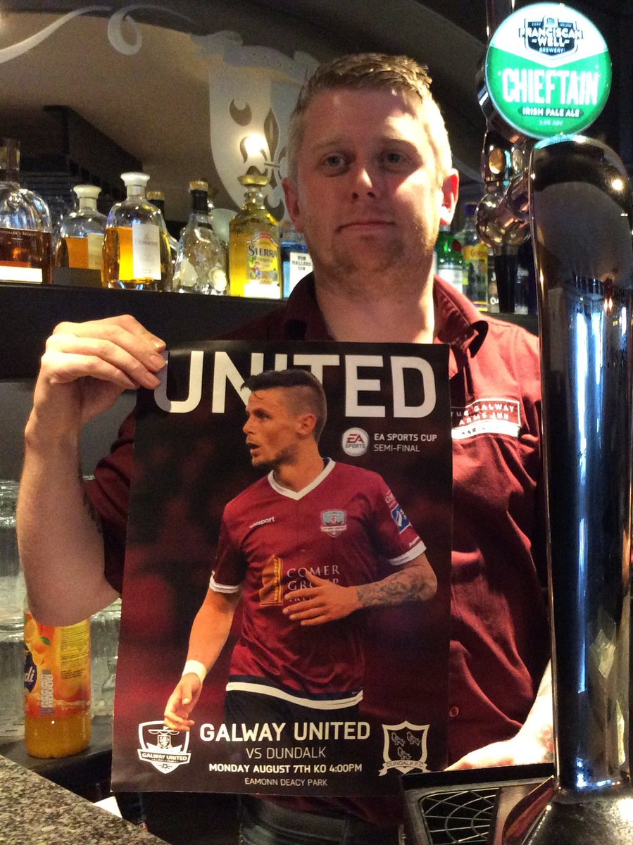 coleman_ronan's tweet photo. Thanks to @dkenny27 and all at @GalwayArms1 who are helping to promote @GalwayUnitedFC vs @DundalkFC on Bank Holiday Monday at Deacy Park https://t.co/0dDWoi1Uky