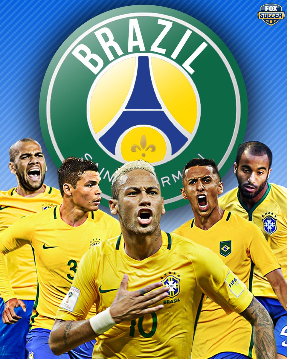 Neymar. Dani Alves. Thiago Silva. Lucas. Marquinhos.

When do we start calling them Brazil Saint-Germain? 🤔
