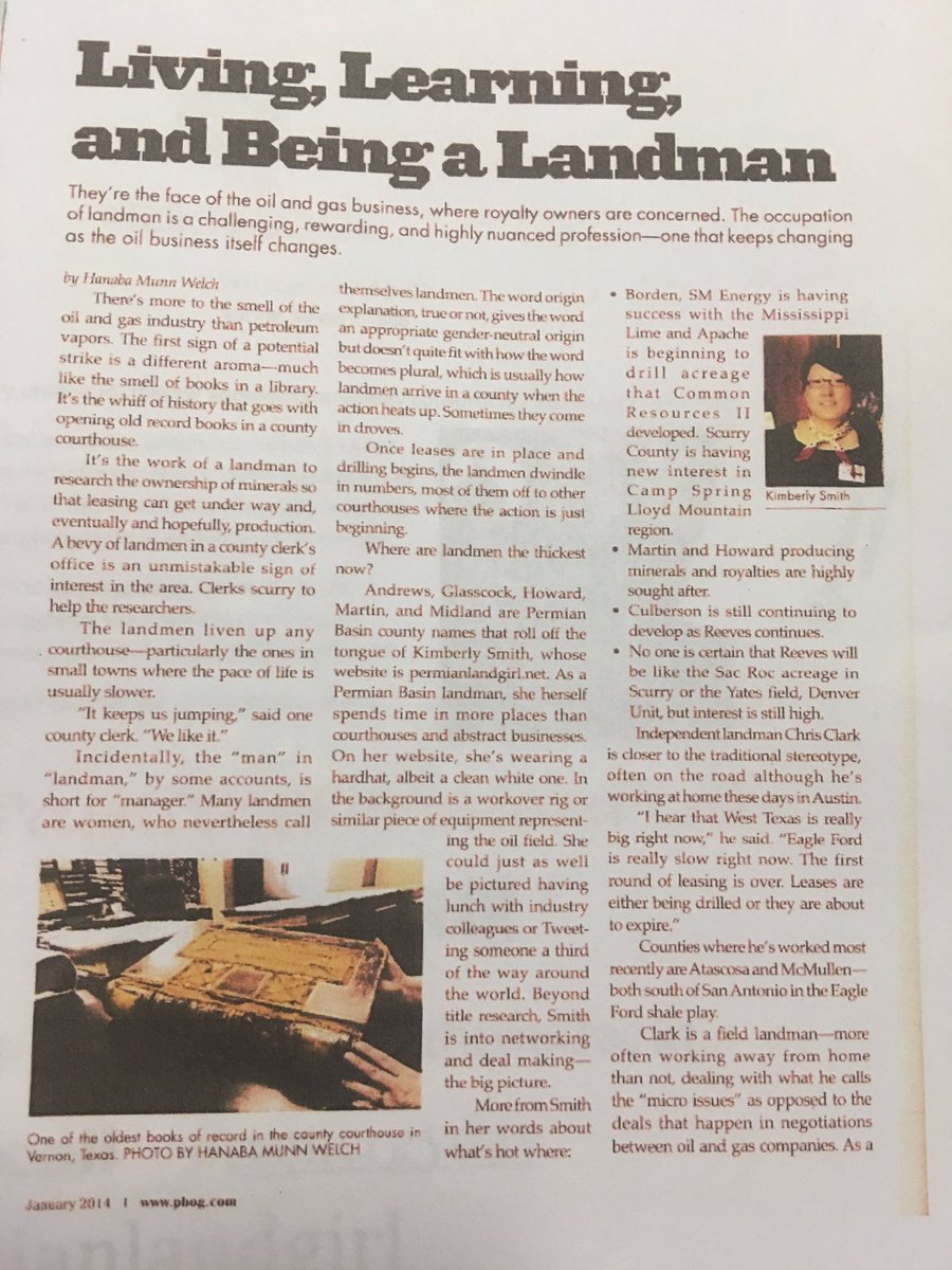 Permianlandgirl's tweet photo. An article in @PBOilandGas @PBOGExpo a few years ago! Everyone in the #permianbasin reads #PBOG https://t.co/93r0O7YMfr