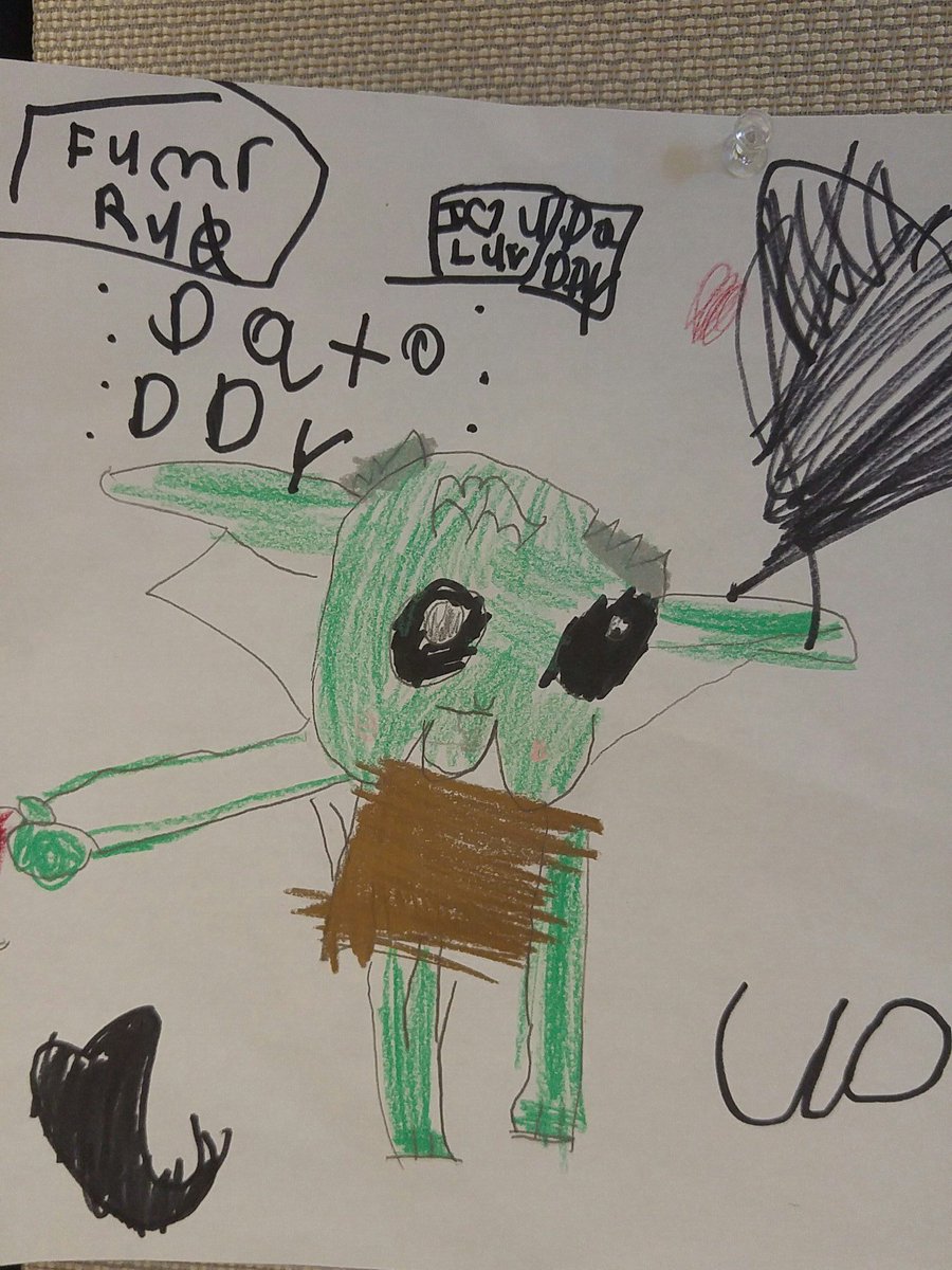 SawyerRue's tweet photo. I can draw Yoda.  #ArtistInTraining https://t.co/e6DVXwsfkK