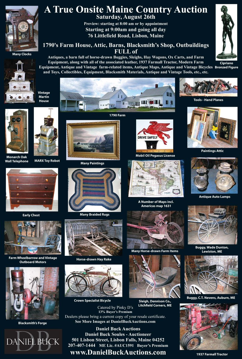 maineauctions's tweet photo. A lot of exciting things happening this month. Check the website for times and dates of our next three events. https://t.co/JIl8xmhG10 https://t.co/Mfp93aRicc
