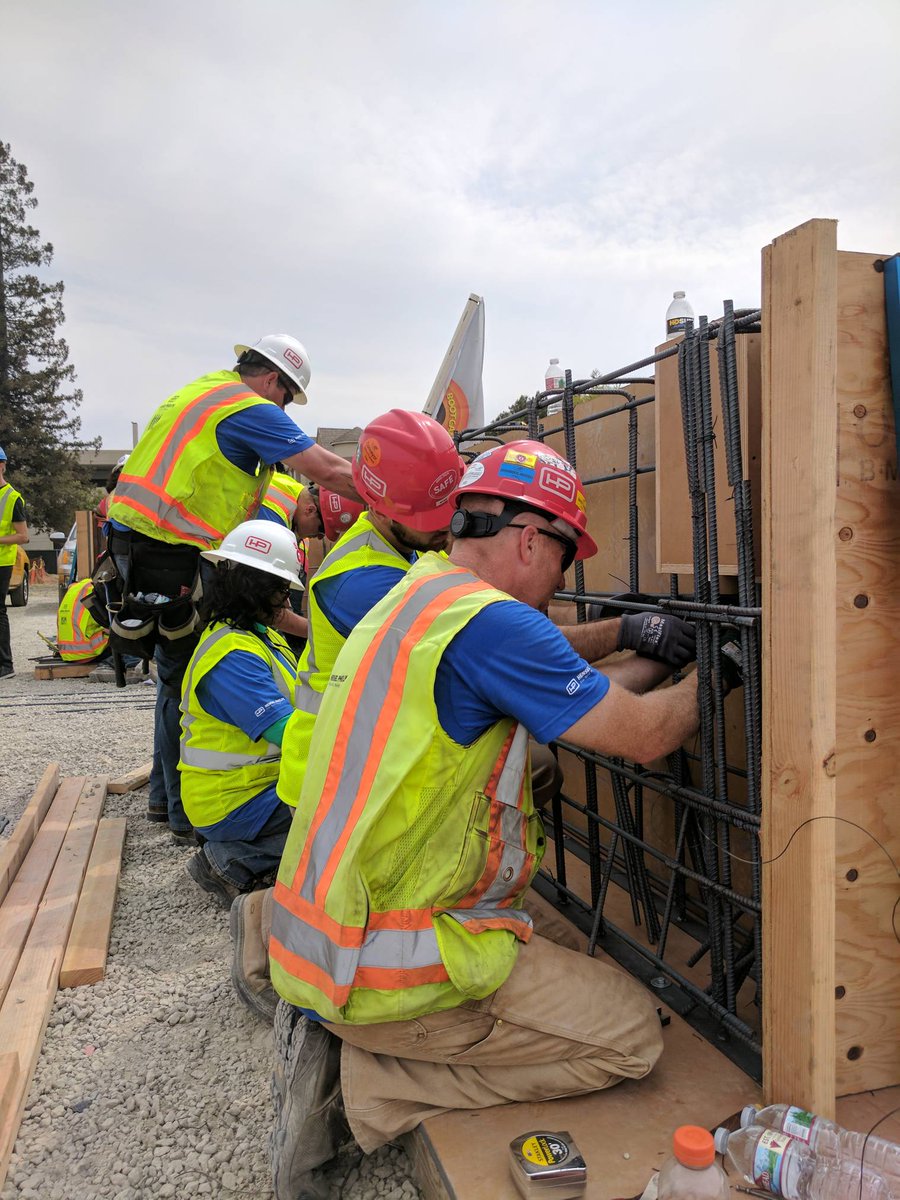 HenselPhelps's tweet photo. It's rebar tying time on day 2 of FE Bootcamp! #teamwork #FEbootcamp #NorCal #construction #rebar #training https://t.co/9Sal8IzECg