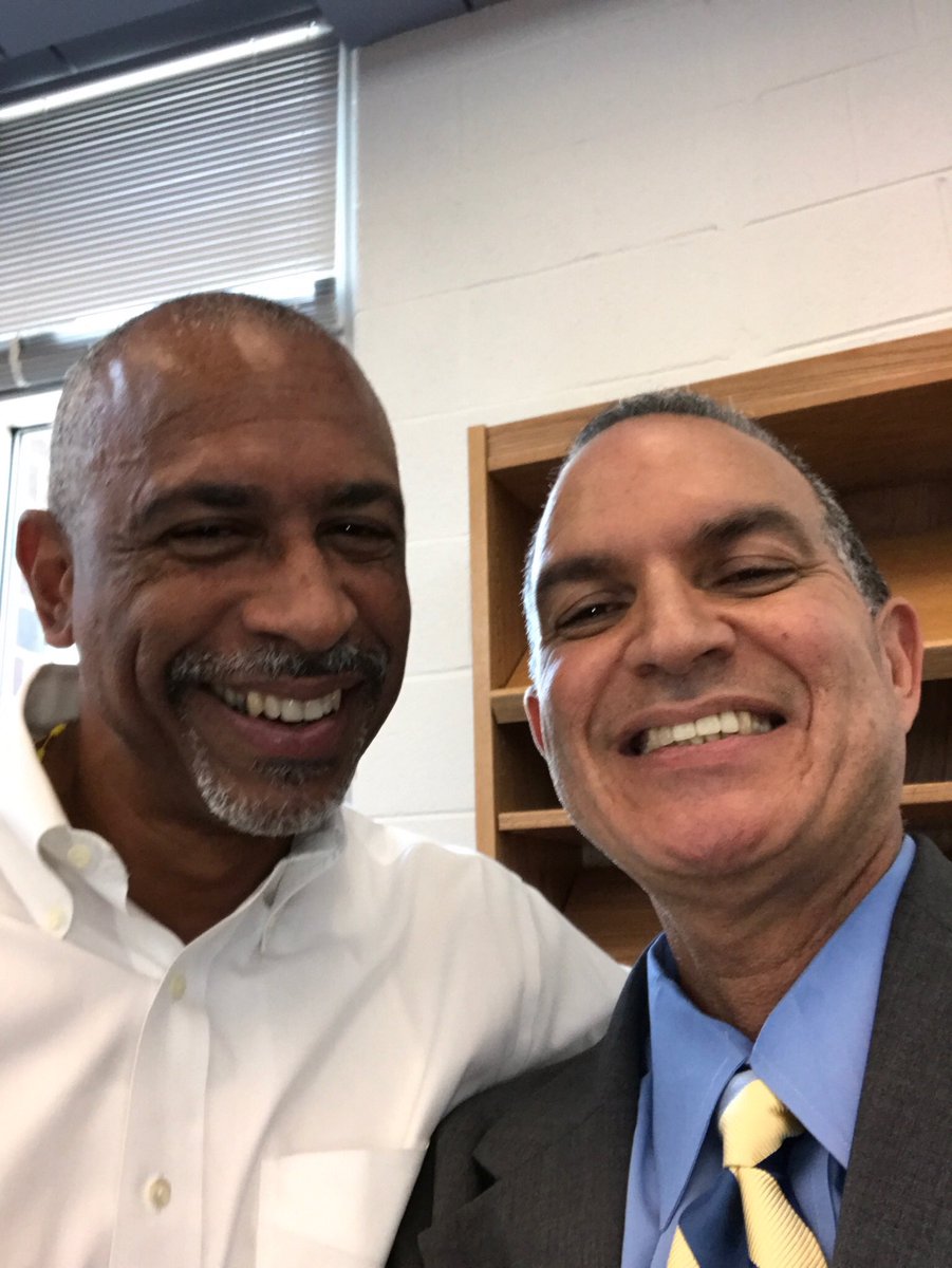 EllisSoars's tweet photo. Ellis' principal, Sal Rivera, with the keynote speaker at EEE kick-off. #2017pwcsEEE @PedroANoguera https://t.co/gS9ihRecM0