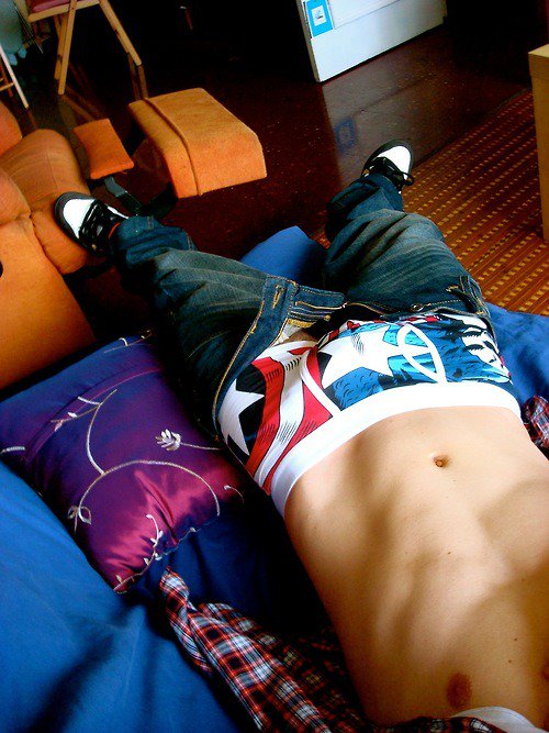 "Too tired to take my clothes off..."