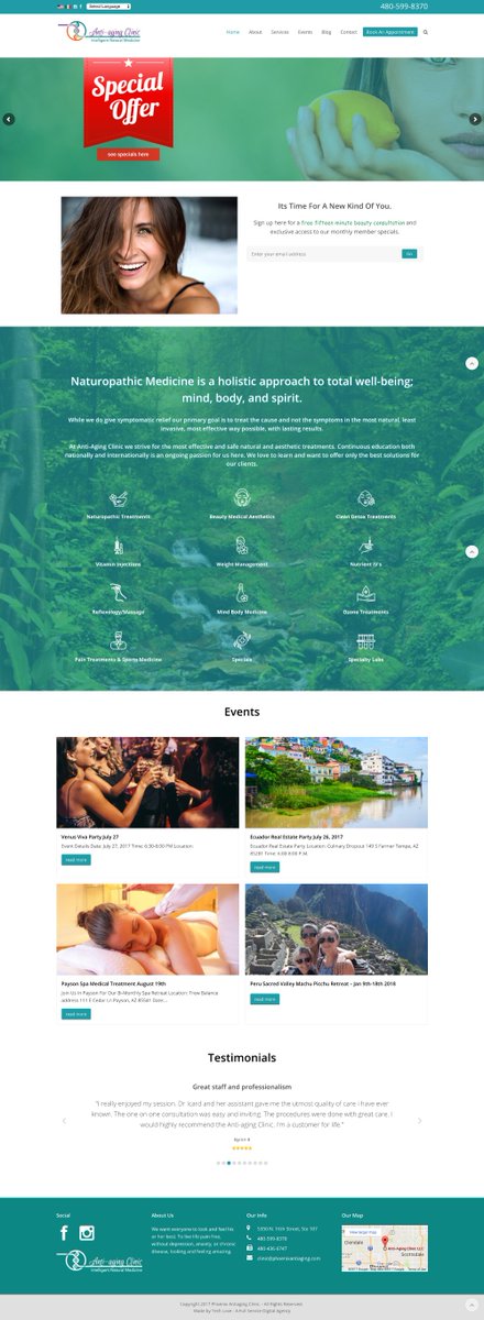 techloveio's tweet photo. Just launched a new #website for the Phoenix Anti Aging Clinic. Check it out: https://t.co/Dnf2RxPdMN really enjoyed designing this site. https://t.co/lMUhC32a6L