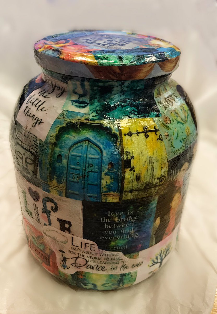 jarsofjodes's tweet image. This jar was ordered as a keepsake for someone special. There are family photos amongst the other images.