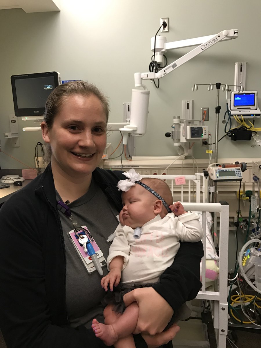 NebraskaMed's tweet photo. After months in the NICU, Ella needed home health care. 8 of our #nurses signed up. Ella's mom says, "they restored our faith in humanity." https://t.co/wYMYf1AapD