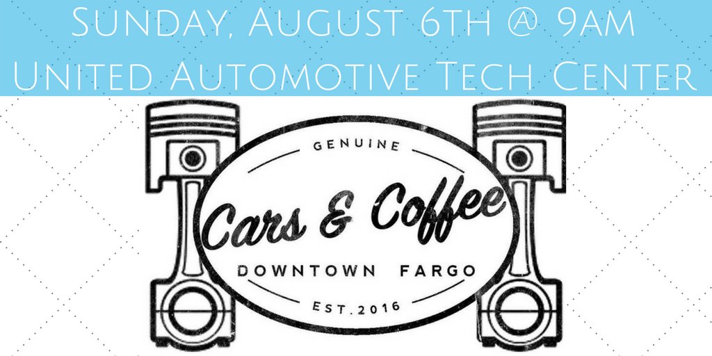 DowntownFargo's tweet photo. Do you have a car? Do you like coffee? Even if you can't say "yes" to either, you're invited to come hang out with us! Sunday 9am-12pm! https://t.co/JldrAluFAR