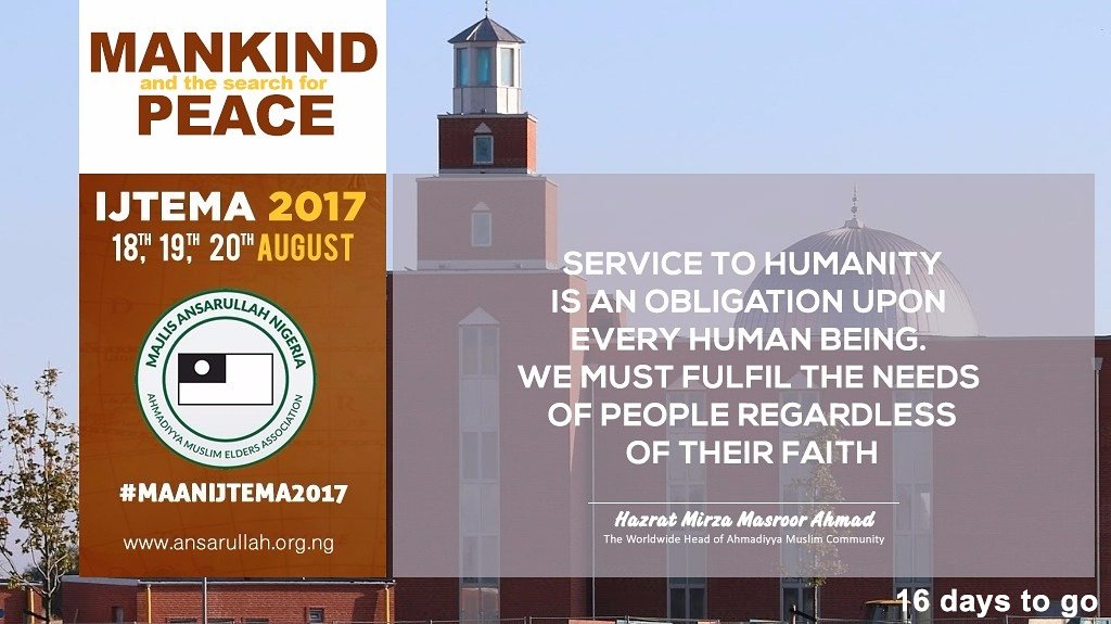 Service to humanity is an obligation upon every human being. 
We must fulfil the needs of people...
#maanijtema2017