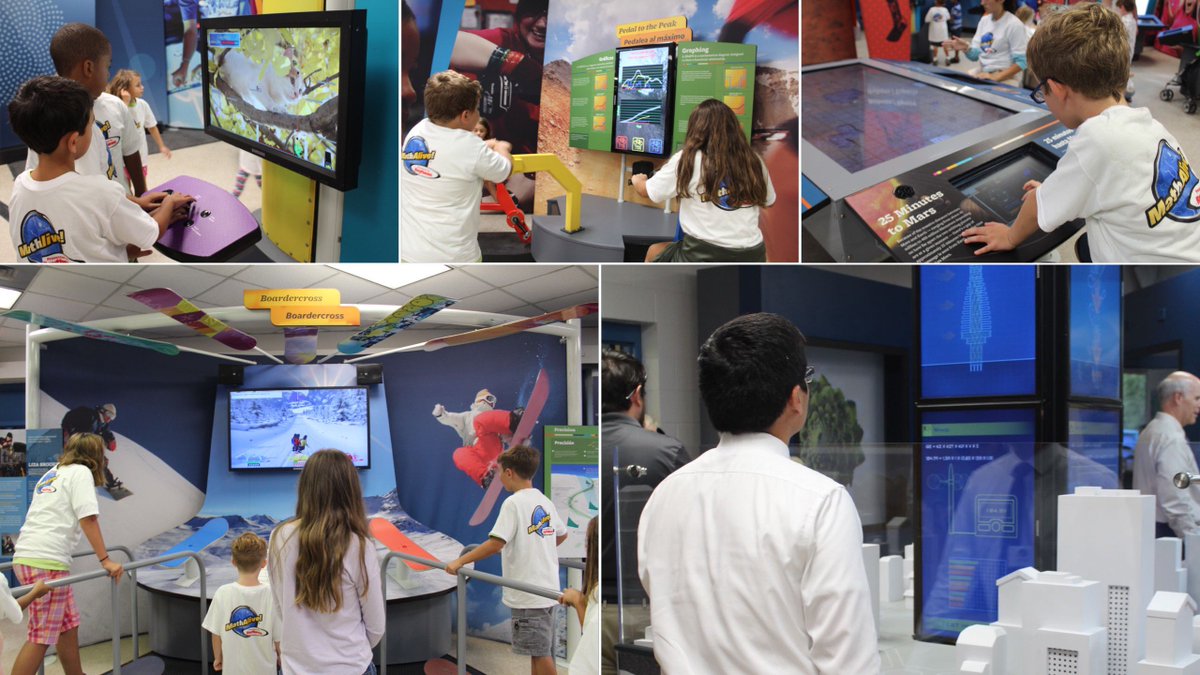 ECScienceCenter's tweet photo. MathAlive is open in two days! Here is a sneak peek of the exhibits you’ll get to explore. #MathAlive https://t.co/LviB2wymEB