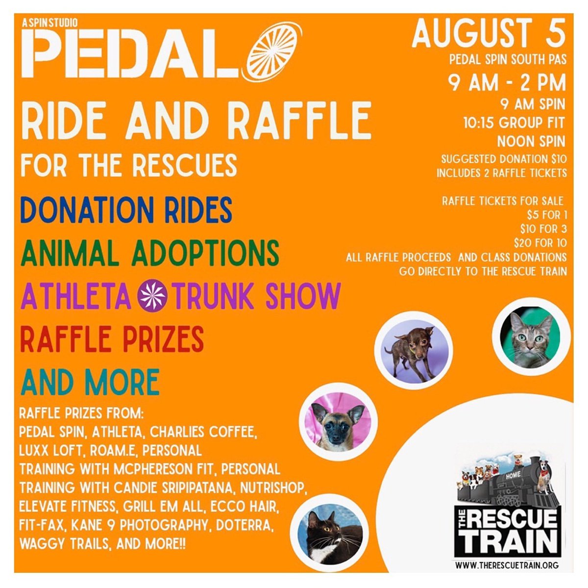 Anna_LisaCycles's tweet photo. This Saturday! RIDE + RAFFLE FOR THE RESCUES @pedalspinstudio #southpasadena! #pedal #donation #ride #rescue #adoptdontshop #raffle https://t.co/93gp2JIuKu