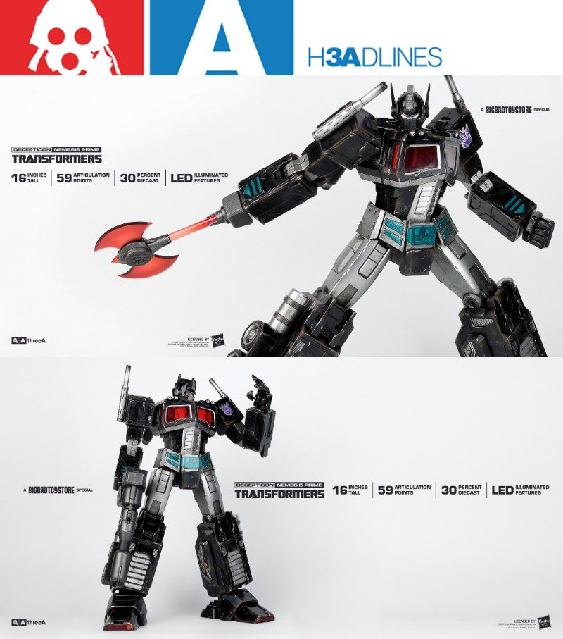 underversehq's tweet photo. Latest #H3ADLINES newsletter: https://t.co/dri1Vf54V1
#Transformers #GenerationOne #NemesisPrime available now at @BigBadToyStore #threeA https://t.co/27y6JERprx