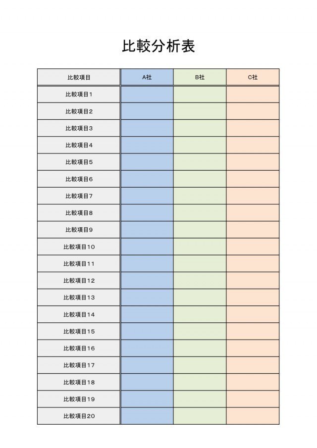 Uzivatel ひな形の知りたい Na Twitteru 比較分析表 T Co Wmufajrwaa ご覧頂きありがとうございます ３社あるいは ３商品等 表に記 比較分析 比較表 表 エクセル ひな形 雛形 テンプレート Excel