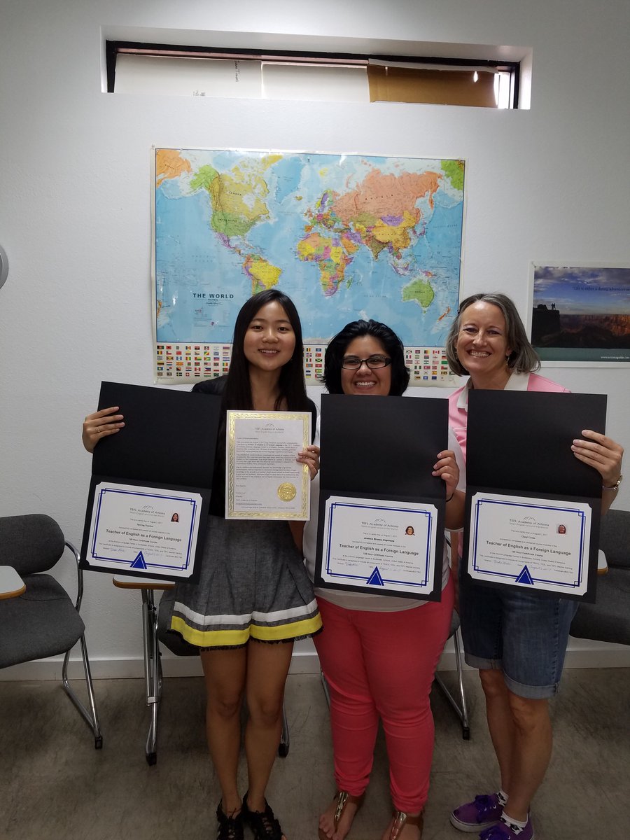 arizonalanguage's tweet photo. HERE they ARE! Proud of TEFL graduates. Thanks for lots of hard work over 4 intensive weeks! We're gonna miss you all https://t.co/4NyA7JsPMF