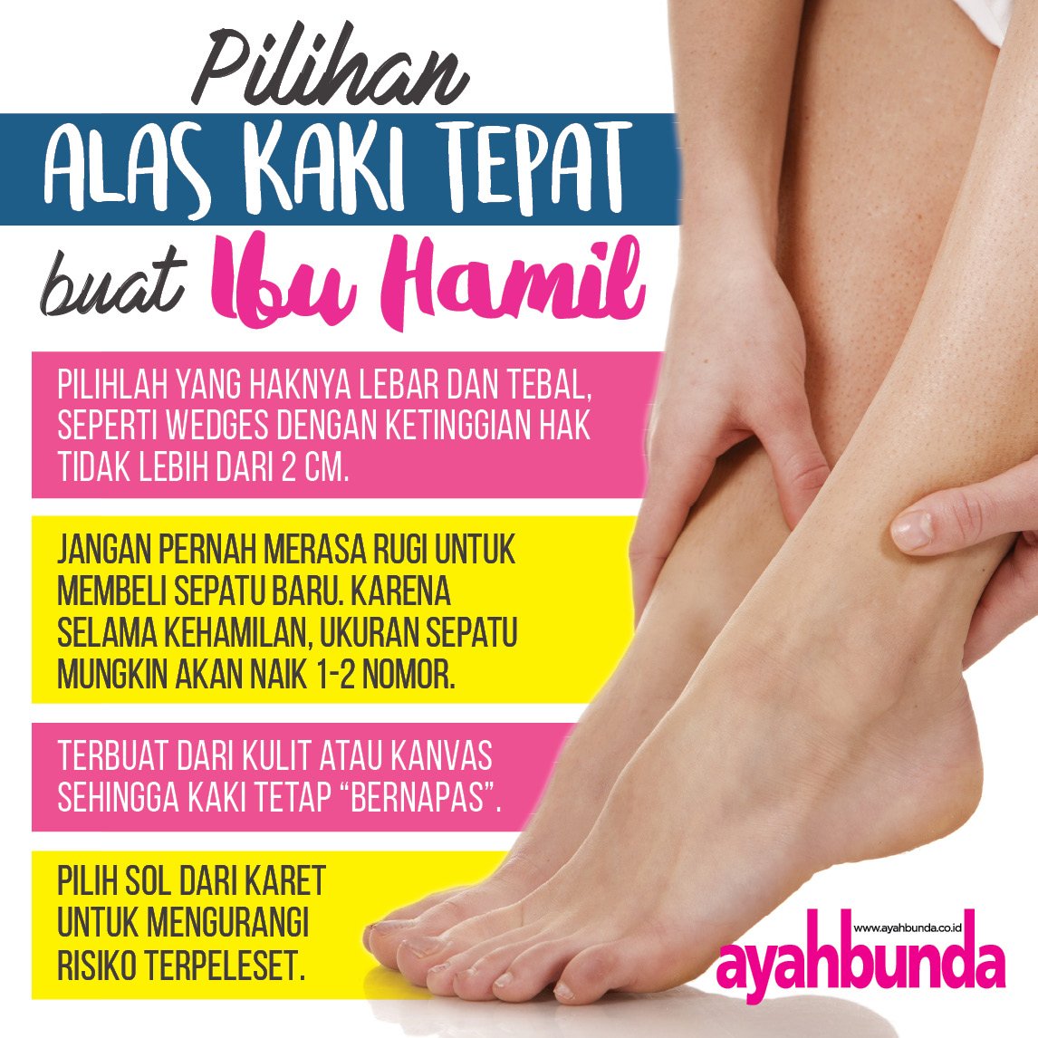 Ayahbunda's tweet photo. Bunda, pilih alas kaki yang tepat untuk Anda ya, saat sedang hamil. Ini tipsnya. #ayahbunda #tipsAB #tipshamil https://t.co/ooJrVesRtF