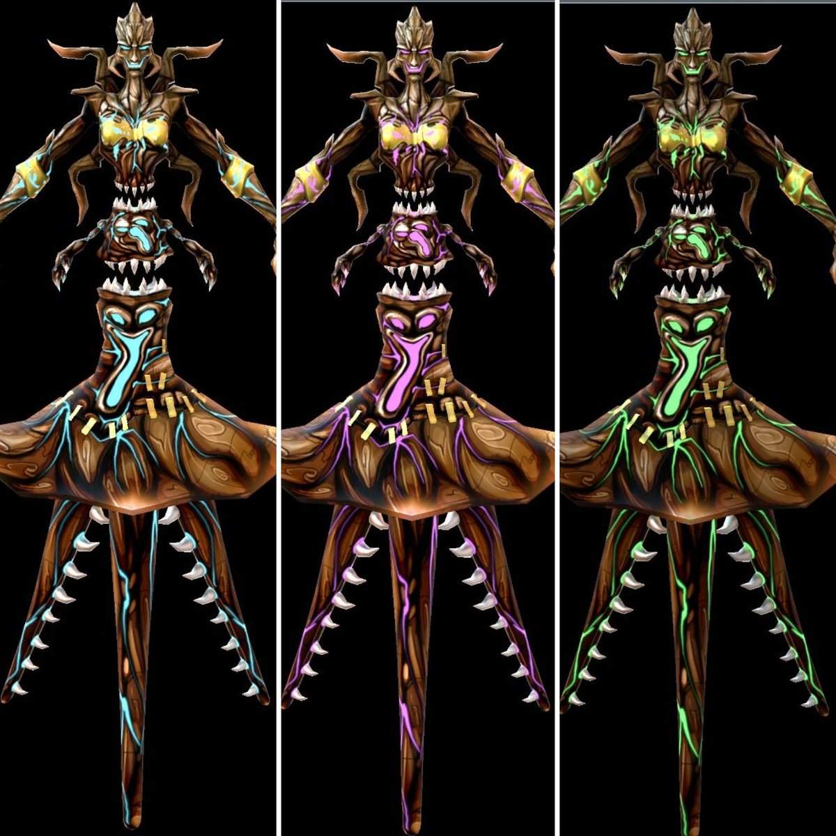 TheDefyStudio's tweet image. Help us out! 💻 Which do you choose for the glowing emissive parts on the Swamp Boss? 🎨
1) Blue 
2) Purple
3) Green
Comment below! #gamedev