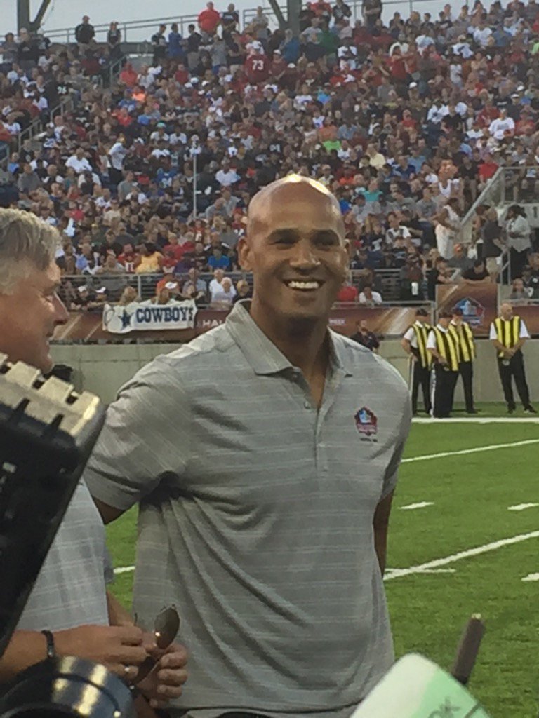 Jason Taylor being introduced at HOF game it's starting to hit him