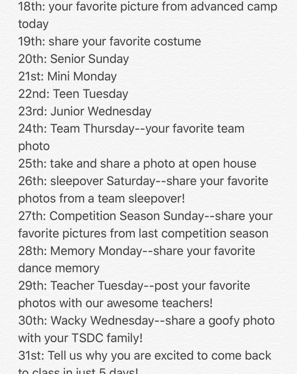 TSDCRevere's tweet photo. Join us for this awesome photo challenge to get excited for the return to dance! https://t.co/qrGF0CPz40