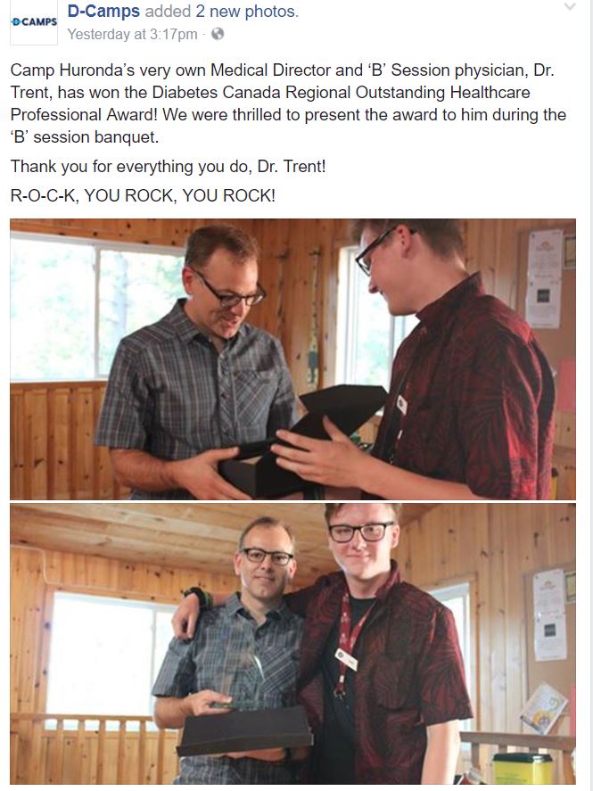 Shout out to <a href="/SickKidsNews/">The Hospital for Sick Children (SickKids)</a> Trent Mizzi, <a href="/CHEOhospital/">CHEO hospital</a>'s Sarah Lawrence, and many other pediatricians working at <a href="/DC_DCamps/">D-Camps</a> across Cda. #T1D