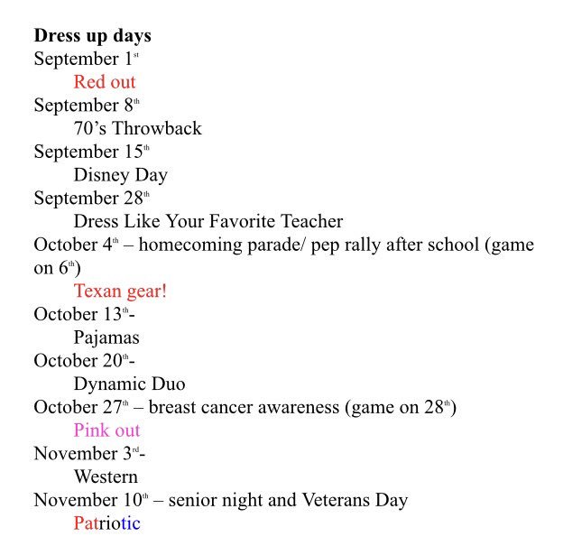 bre_wardlow's tweet photo. Fall spirit days!! https://t.co/UvYFnnRJMC