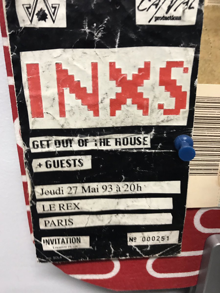 jaggesy's tweet photo. On my office wall !! Vive le @INXS #25th Awesome times with you all @JonFarriss @Andrew_Farriss @KirkPengilly 🎸🎼🎹🎷🥁🎤see you next week Jonny https://t.co/ub5Y0umT61