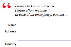 ParkinsonsEU's tweet photo. Carry our #PD Doc w/ ur emergency contacts when travelling. Available in 25 languages https://t.co/gdMbuSt4Ii https://t.co/18LBv04yOl