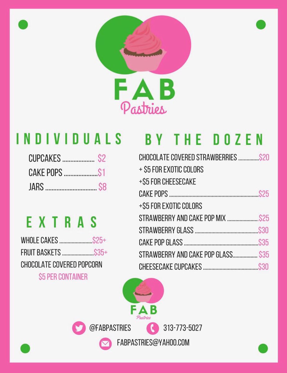 NiyaB__'s tweet image. Hey everybody, I'm J'Niya. I own a small business which goes by the name FabPastries™. A simple RT could help market my company.