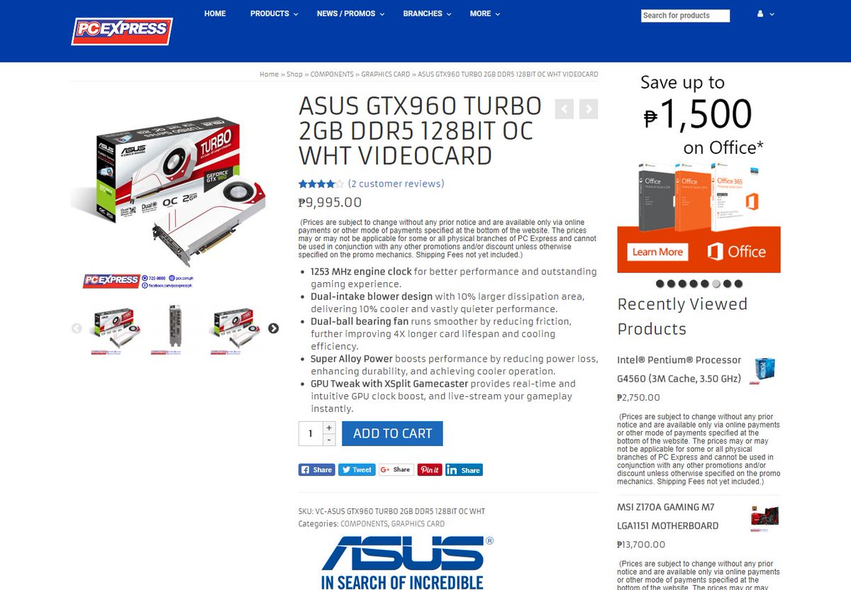 PCExpressPH's tweet image. Trending News!!!
ASUS GTX960 TURBO 2GB DDR5 128BIT OC WHT VIDEOCARD
pcx.com.ph/product/asus-g…