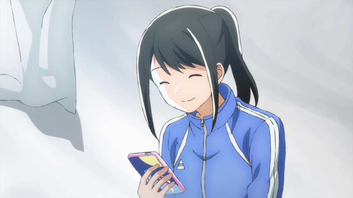 ふーみん くでごー主宰 月がきれい 9話 風立ちぬ より 最後の陸上の大会の日の茜ちゃん 小太郎からのlineを見て 笑顔になる茜ちゃんが可愛いです あと ポニーテールやっぱり可愛い 月がきれい