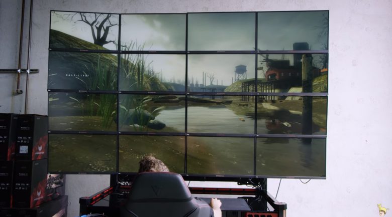 JournalDuGeek's tweet image. Ce YouTubeur vient de prouver que faire tourner des jeux sur un écran 16K n’est pas encore d’actualité bit.ly/2vyyORo