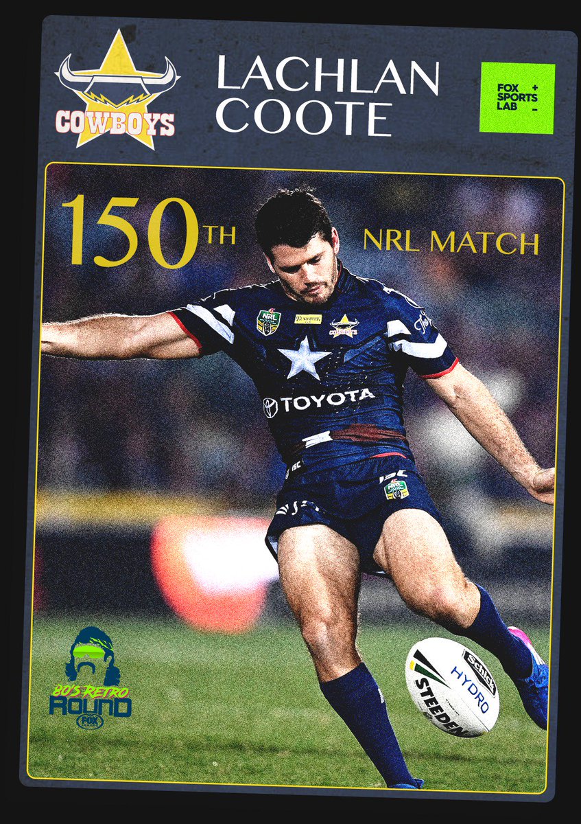 FoxSportsLab's tweet image. Congratulations to Lachlan Coote on playing his 150th NRL match #NRLCowboysStorm #ridemcowboys