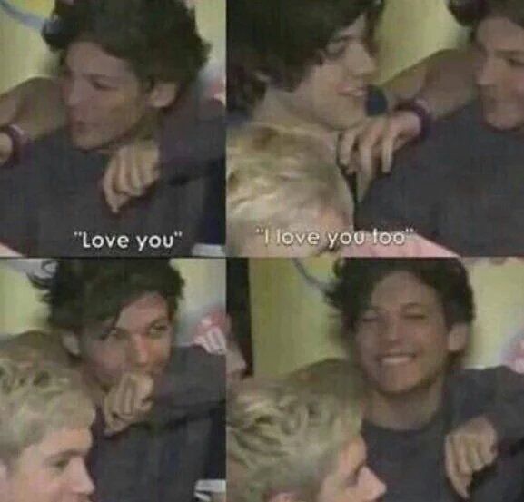Zayn_1D_Larry's tweet photo. Louis smile when Harry said he loves him too https://t.co/JEFvrVrOrD