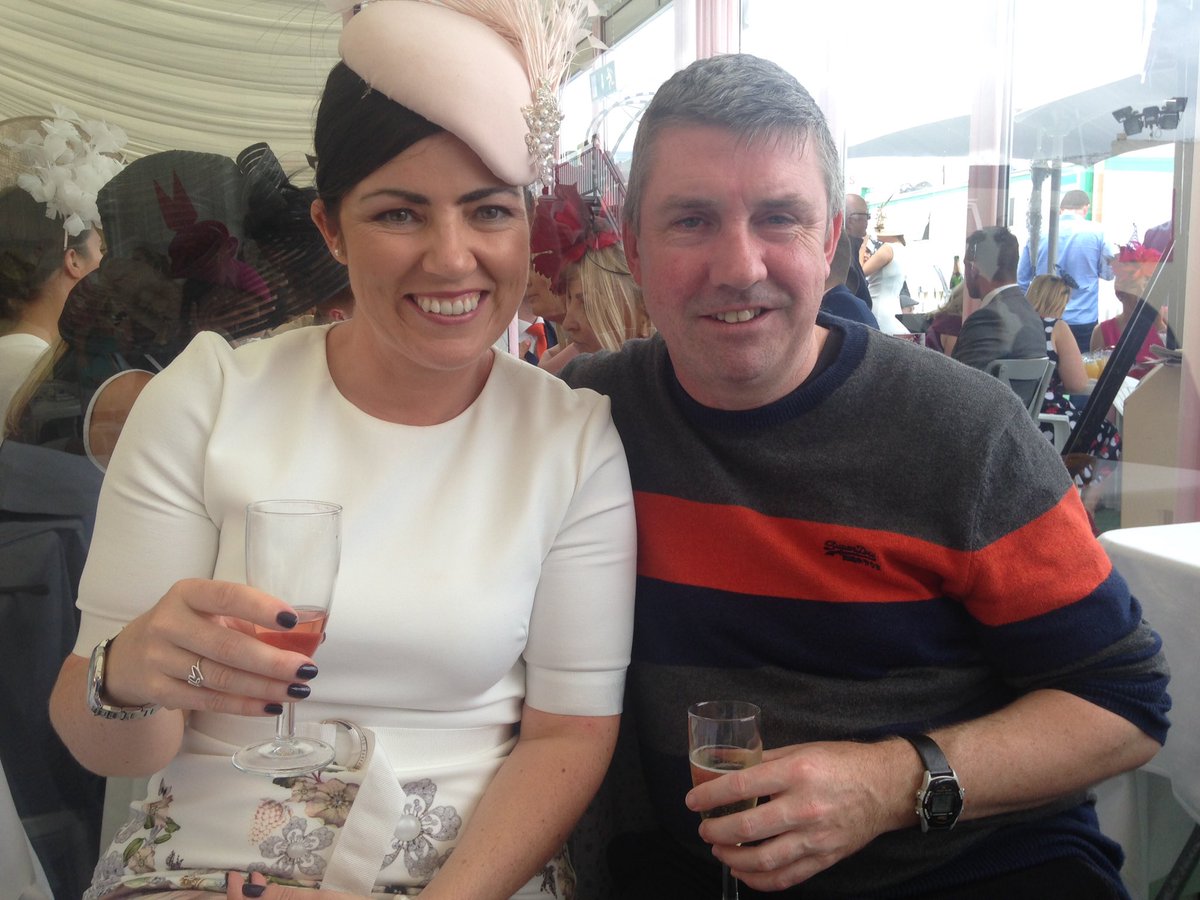 mfbeatty's tweet photo. A break from the mayhem! Gorgeous dinner (though sadly no pics!) @Marinas Grill @RadissonGalway after a great day @Galway_Races #RadBluRaces https://t.co/siStlTNN31