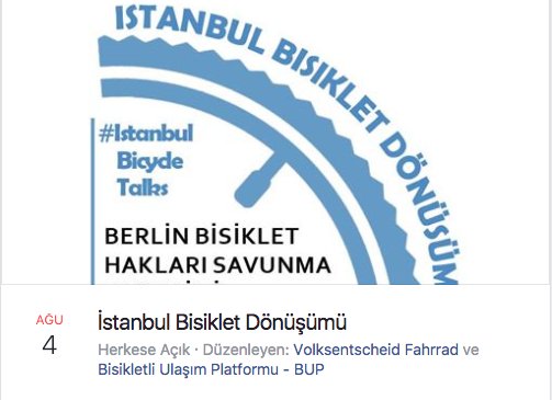 Bu akşam İstanbul-Kadıköy TAK'da sağlam bir etkinlik var.Detaylar için,
goo.gl/Lek2rJ #bisiklet #etkinlik #TAK #kadıköy