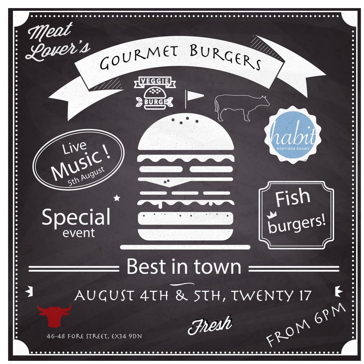 Don't forgot about our special event this week end, also live music on Saturday night #music #ilfracombe #burgers #Food #devonhour #event