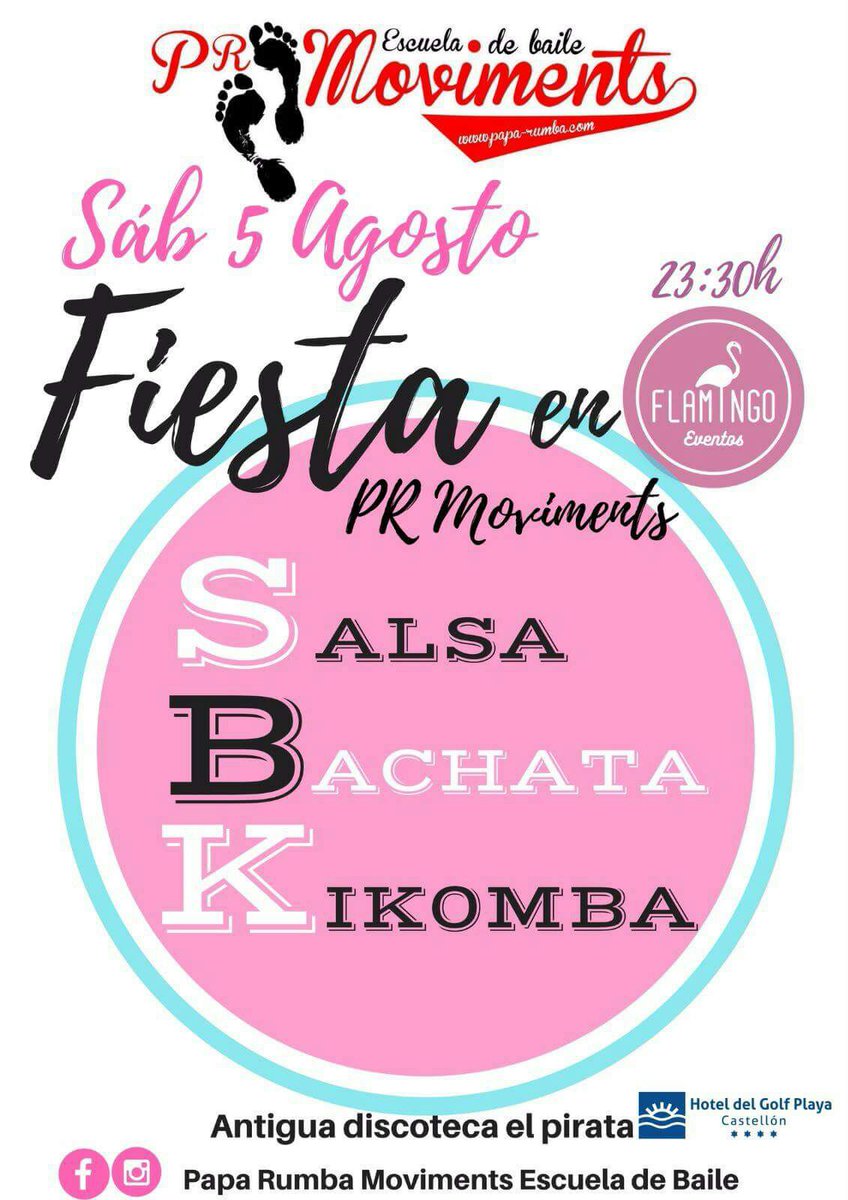 FlamingoEventos's tweet photo. !Llegó el día para los amantes de la música latina¡😉
#flamingoeventoscastellon #fiesta #musicalatina #salsa #baile #prmoviments https://t.co/aDTGeHxFzq