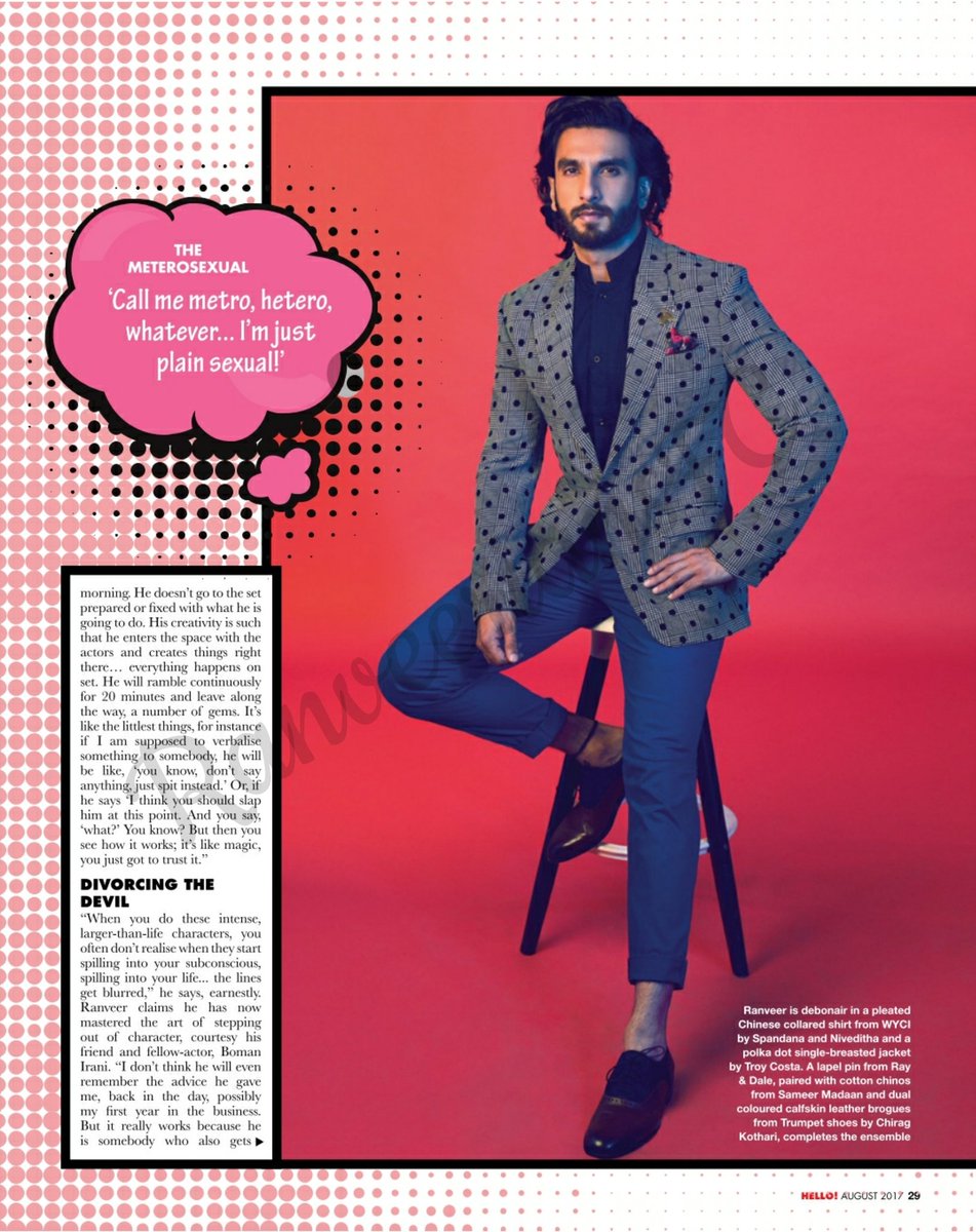 What RS Wore on X: *Ranveer Singh for Hello* Shirt - WYCI Blazer