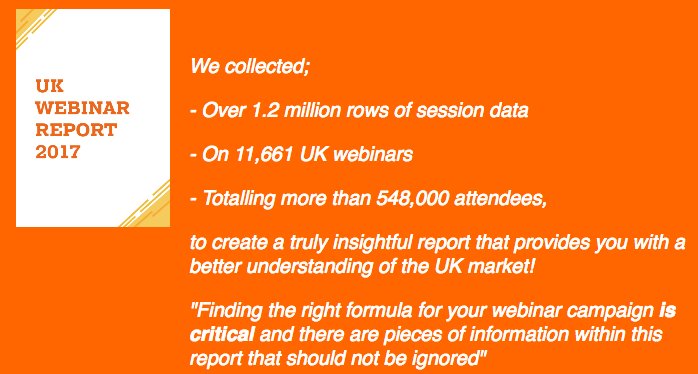 StewartKibby's tweet image. The UK webinar report is live. If you run webinars in the UK this is a must read. Amazing trends identified.
info.workcast.com/uk-complete-we…